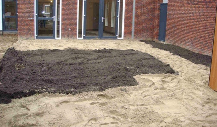 Afgraven en aanvullen schoon zand